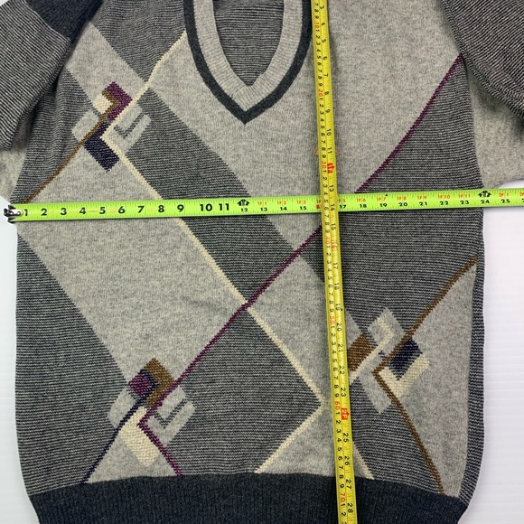 MONTE CARLO Collection Mens V Neck Angora Pullover Sweater Size Size 44 Gray - Picture 8 of 10